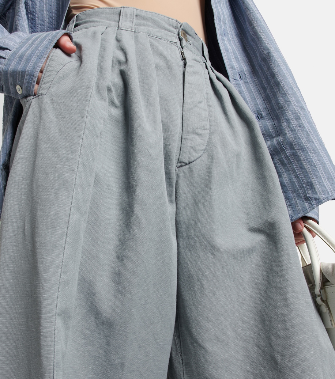 Pantaloni in canvas di cotone e lino | Maison Margiela