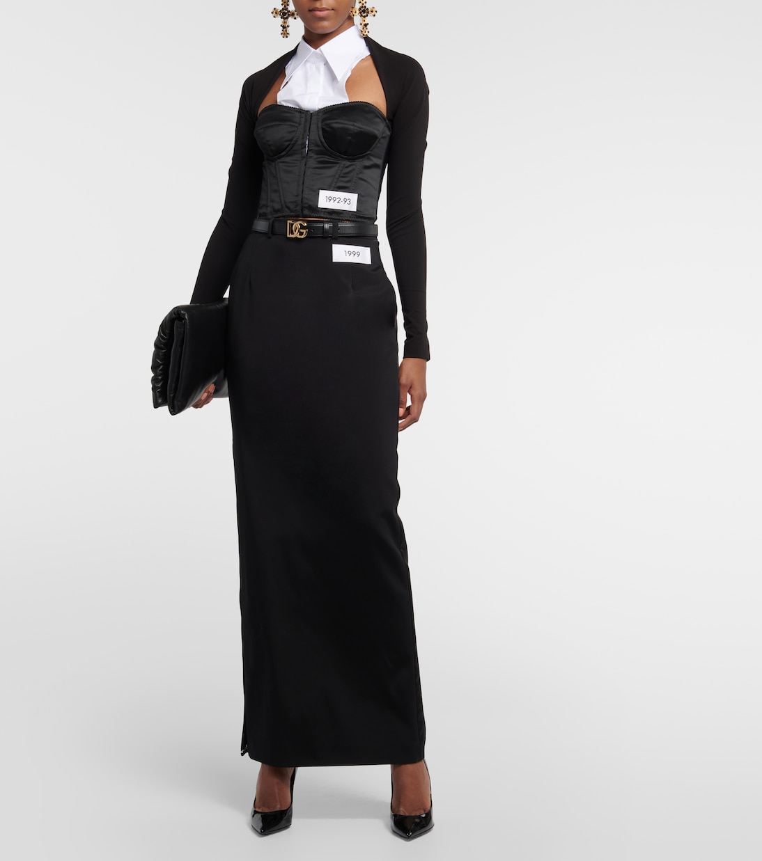x Kim - Top in raso con scollo bardot | Dolce&Gabbana