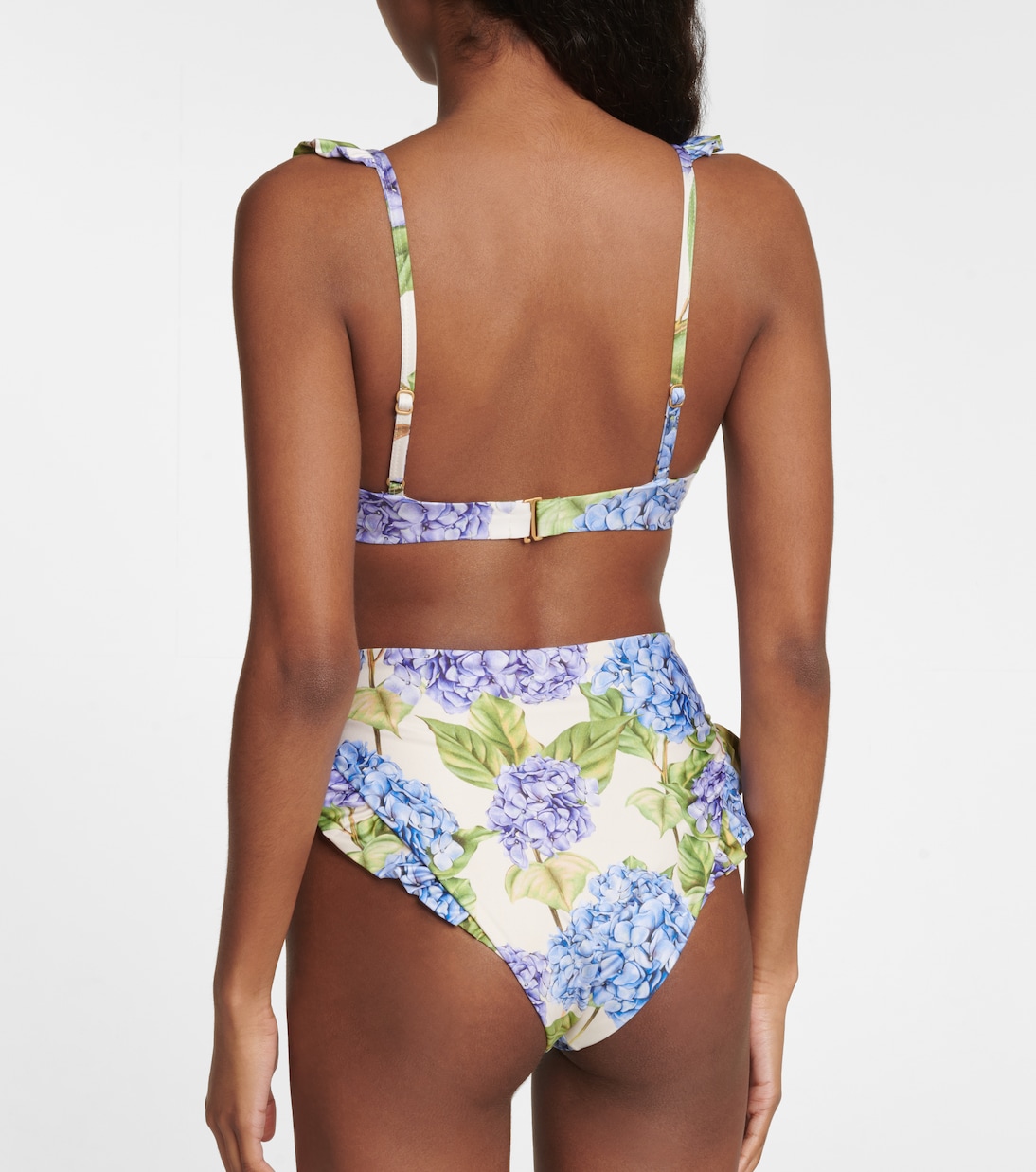 Top bikini Kiwi Hortensia con stampa floreale | Agua by Agua Bendita