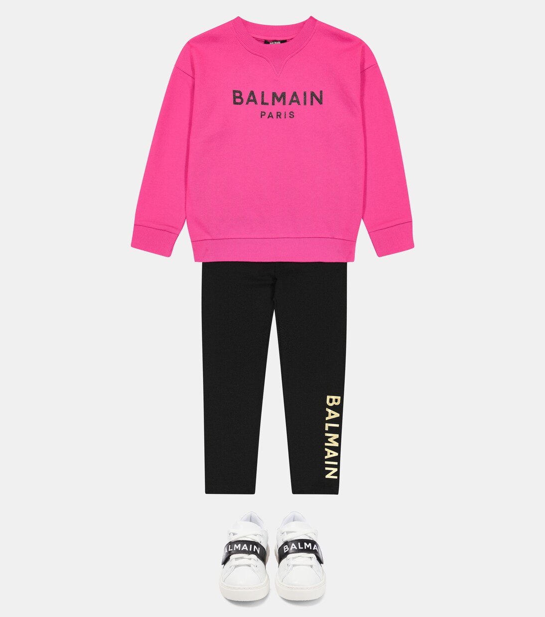 Felpa in jersey di cotone con logo | Balmain Kids