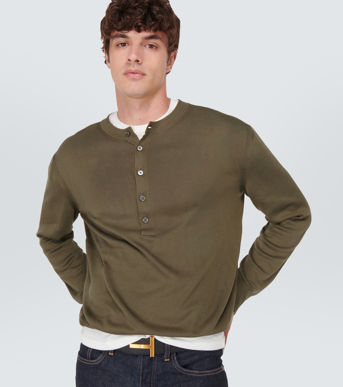 Pull Henley en soie | Tom Ford