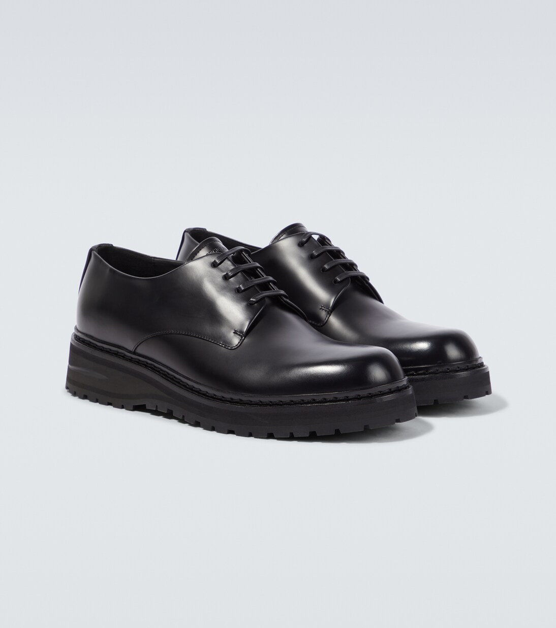 Stringate in pelle in Nero Giorgio Armani Mytheresa