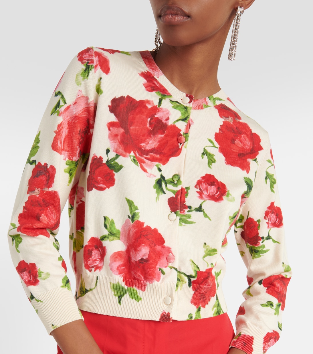Floral silk and cotton cardigan | Carolina Herrera