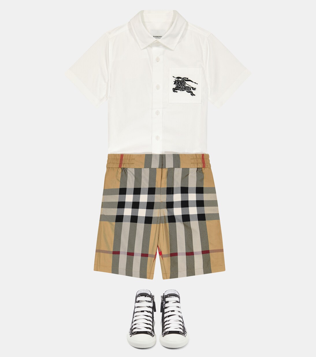Shorts in cotone a quadri | Burberry Kids