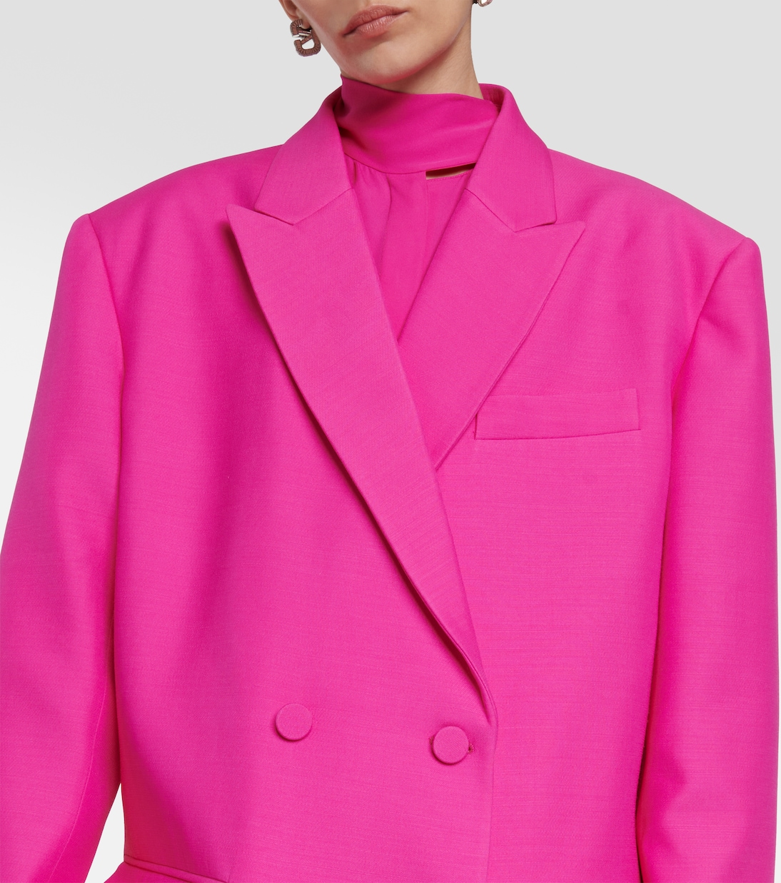 Blazer a doppio petto in lana e seta | Valentino