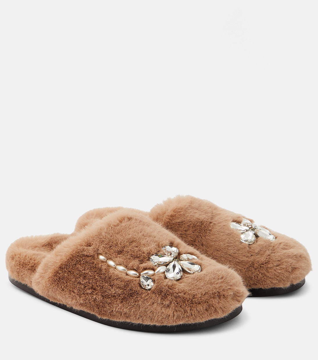Slippers de pelo sintético con adornos | Simone Rocha