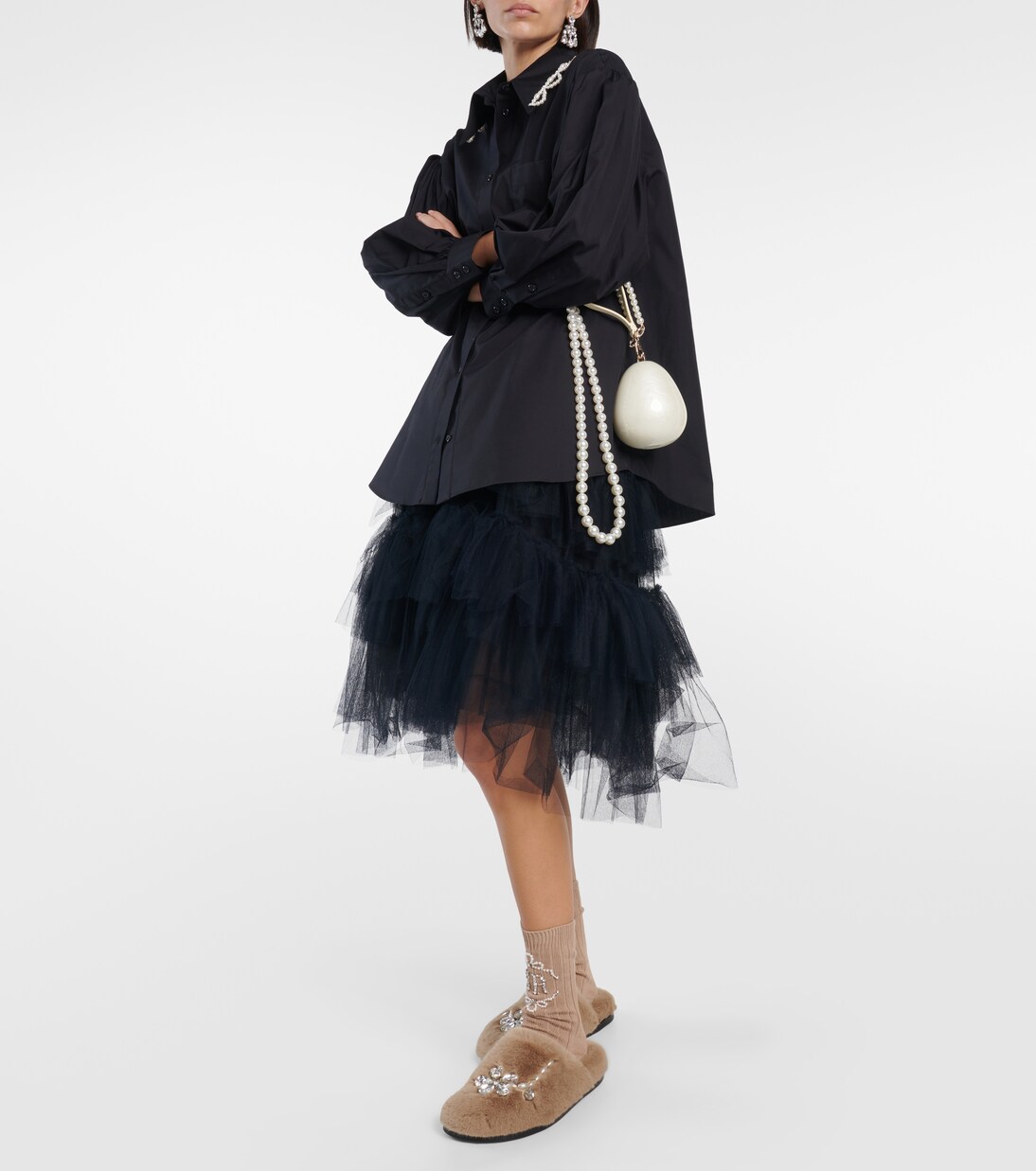 Slippers de pelo sintético con adornos | Simone Rocha