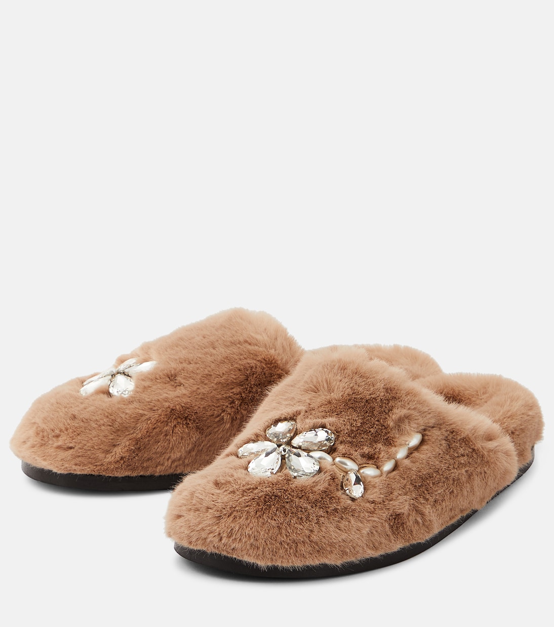 Slippers de pelo sintético con adornos | Simone Rocha