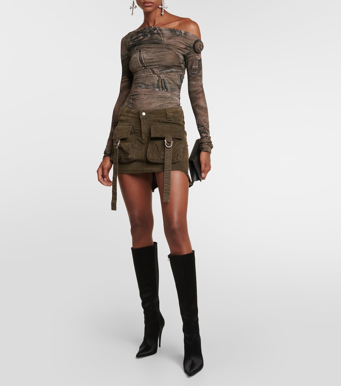 Minifalda cargo de terciopelo | Blumarine