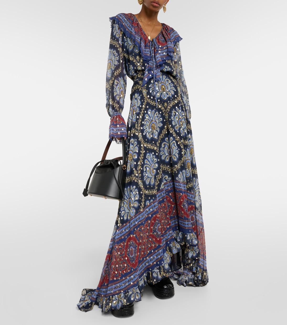 Paisley silk jacquard maxi skirt | Etro