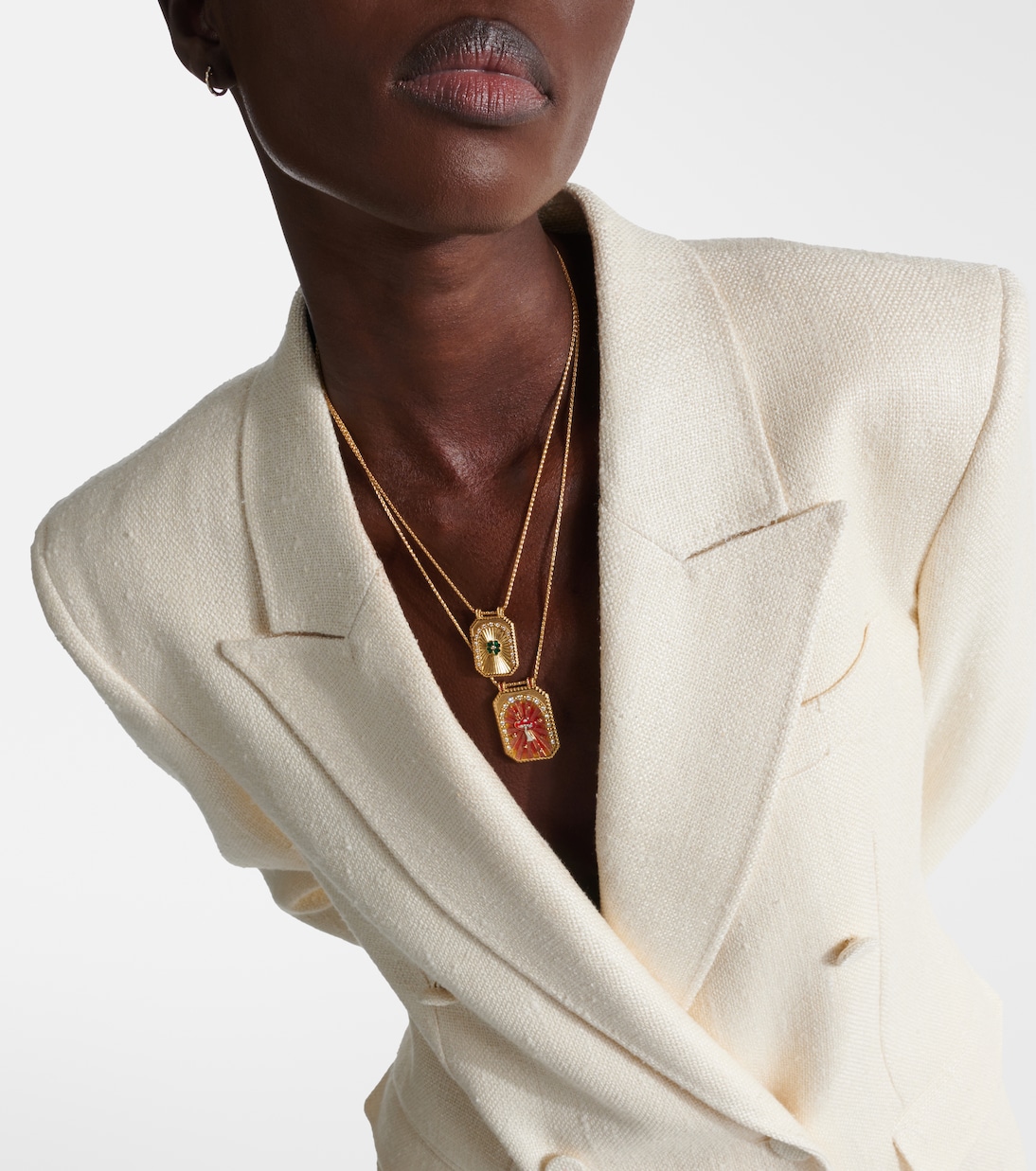 Collier Clover en or 18 ct, émail et diamants | Marie Lichtenberg
