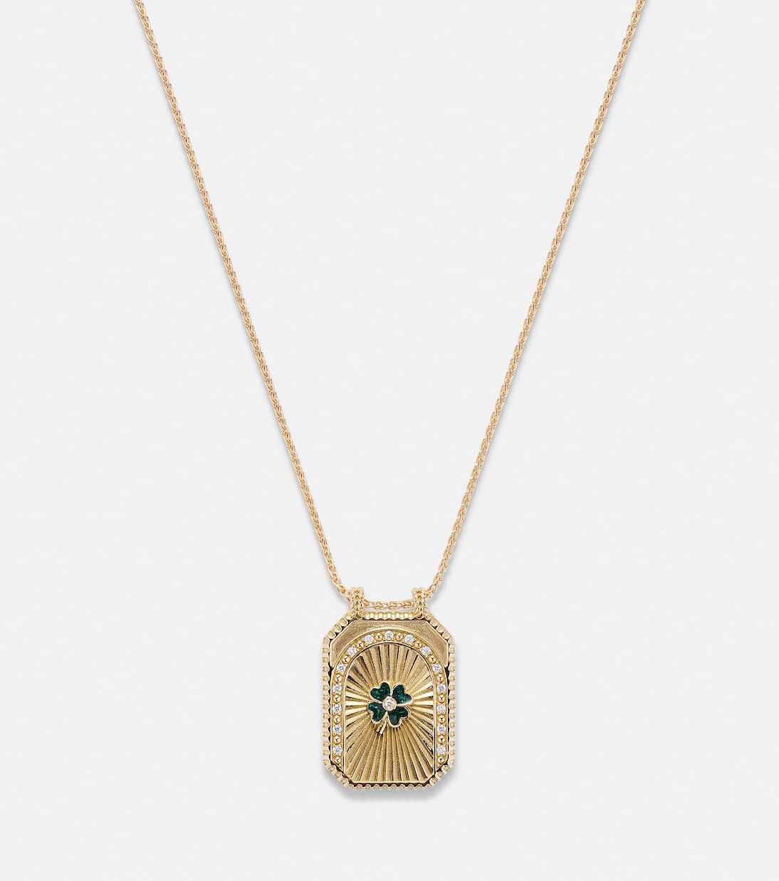 Collier Clover en or 18 ct, émail et diamants | Marie Lichtenberg