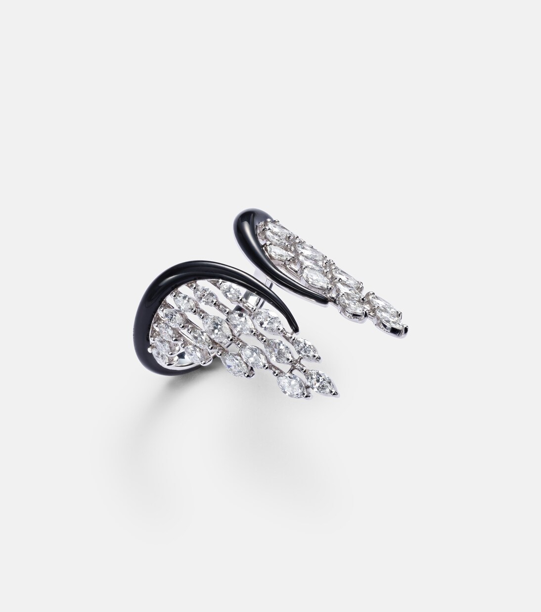 Anello alato in oro 18kt con diamanti - KAMYEN, gioiello elegante per giovani