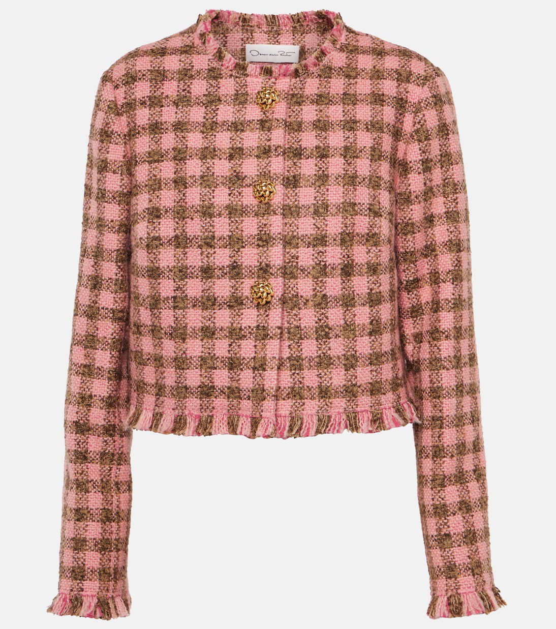 Checked wool-blend tweed jacket  | Oscar de la Renta
