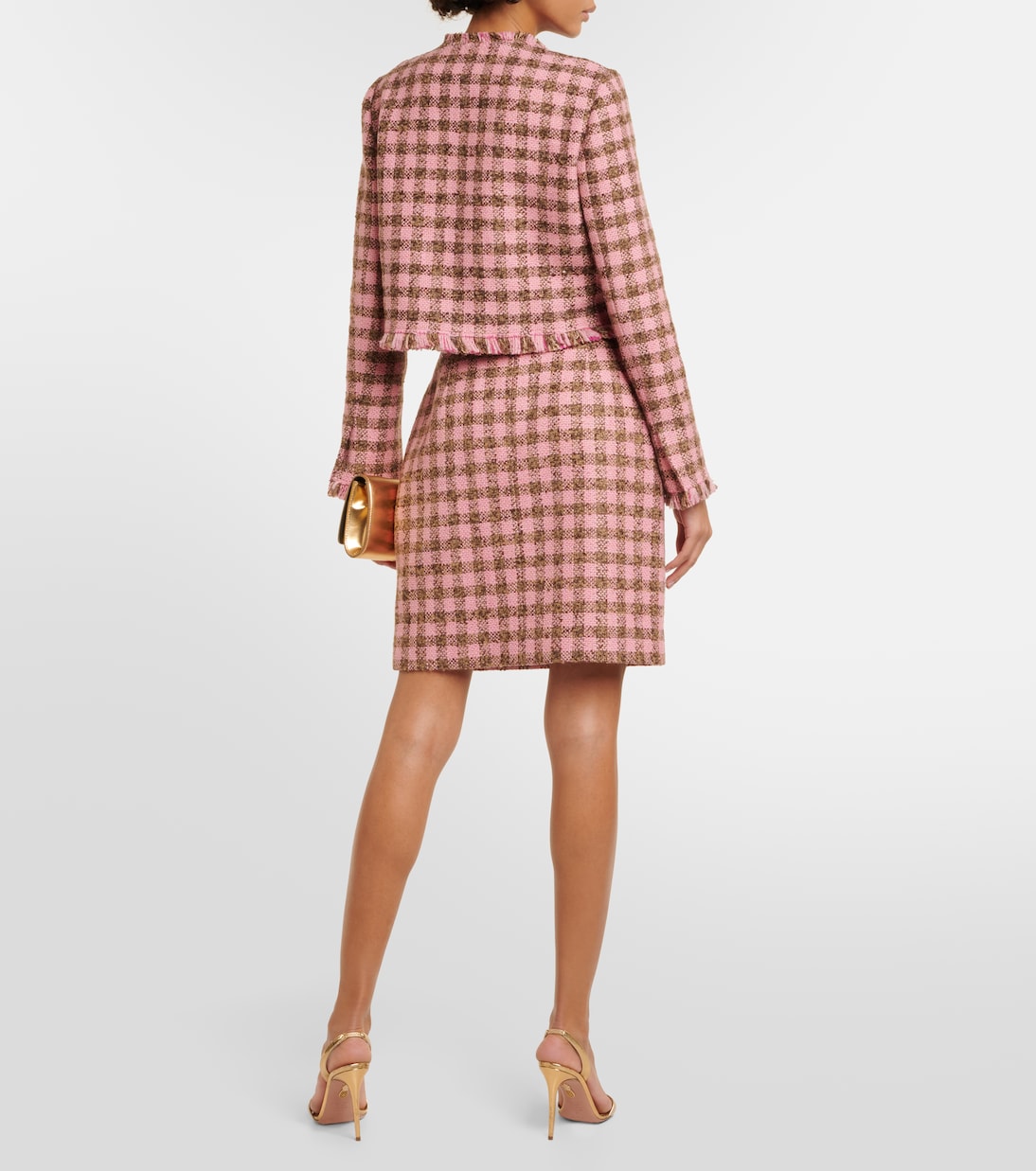 Checked wool-blend tweed jacket  | Oscar de la Renta