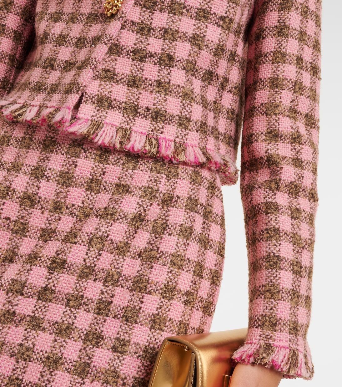 Checked wool-blend tweed jacket  | Oscar de la Renta