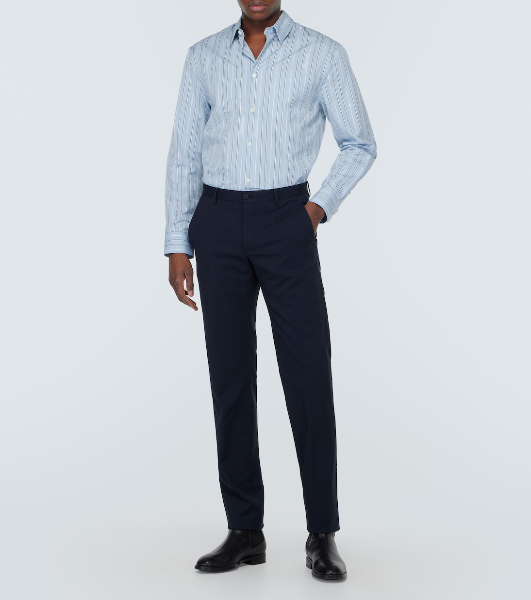 Camicia in popeline di cotone a righe | Versace