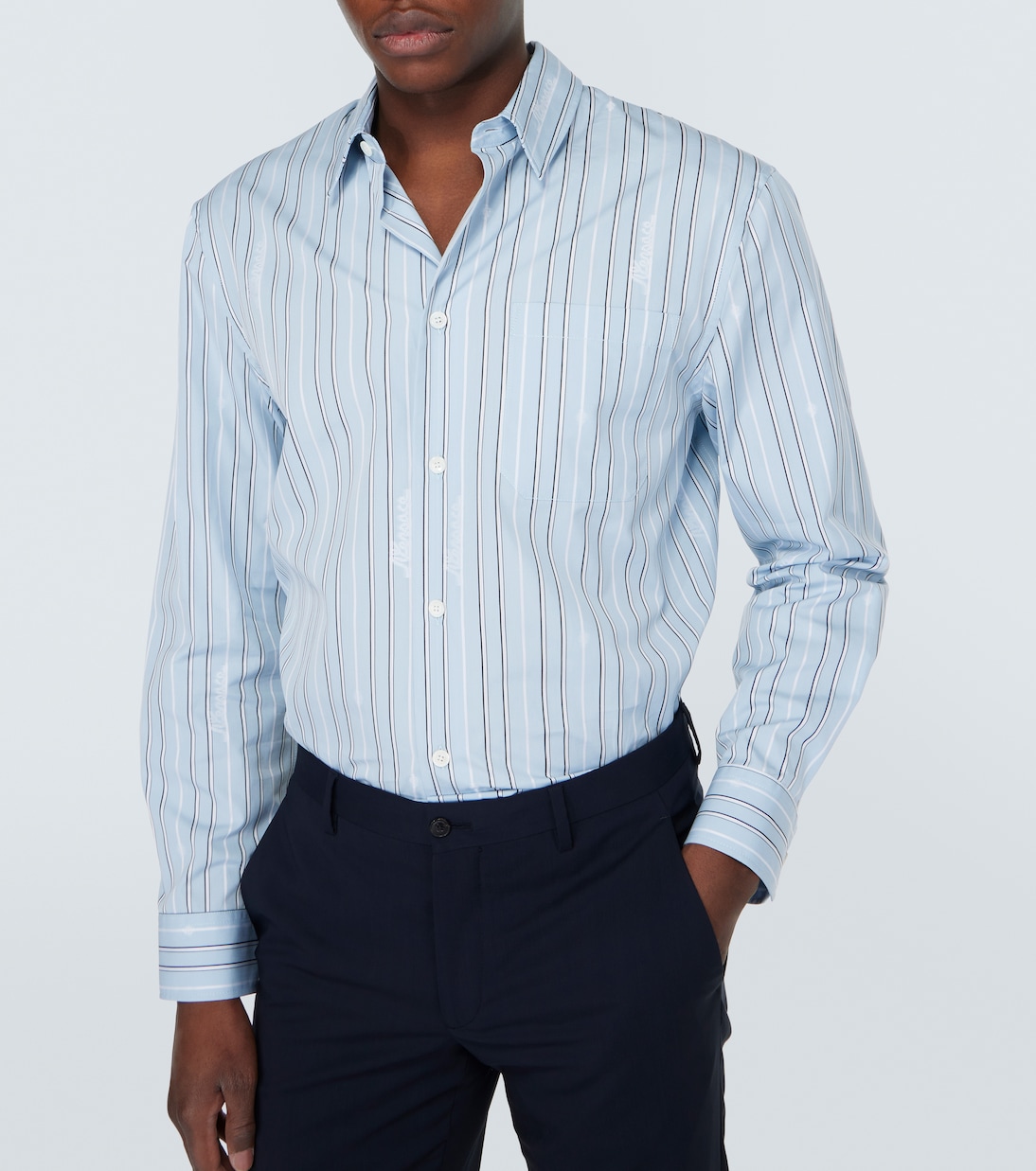 Camicia in popeline di cotone a righe | Versace