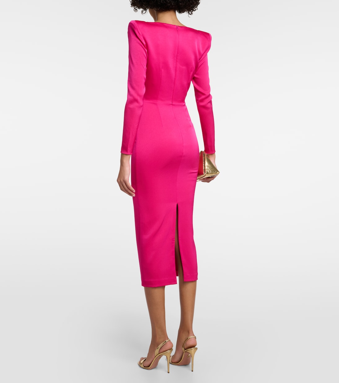 Crêpe satin midi dress | Alex Perry