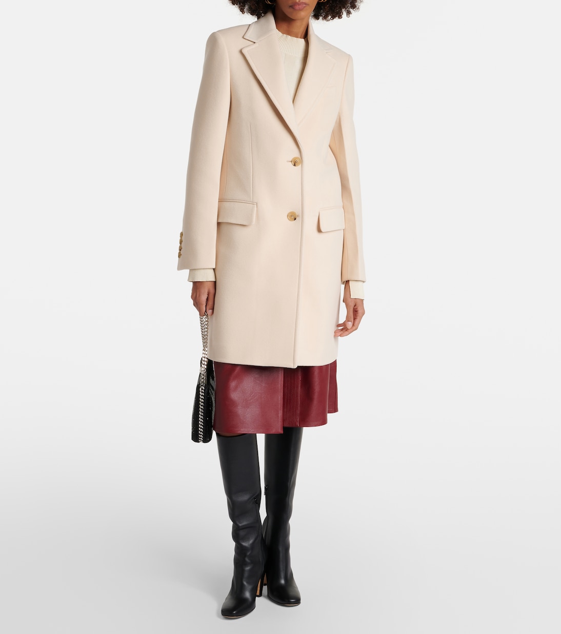 Abrigo de lana de botonadura simple | Stella McCartney