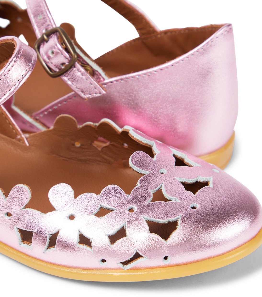 Floral metallic leather sandals | PèPè