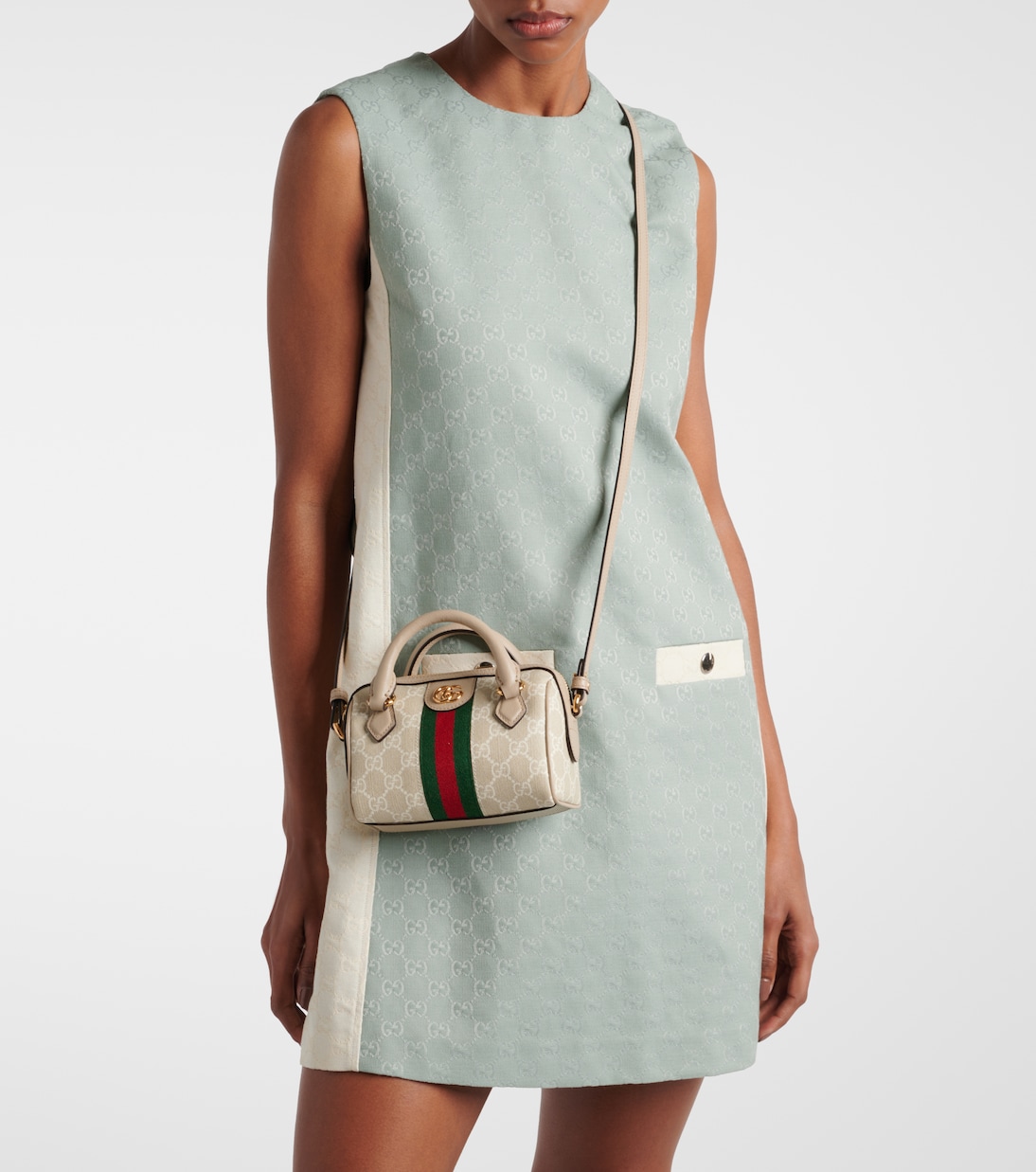 Bolso Ophidia Mini de lona GG con piel | Gucci
