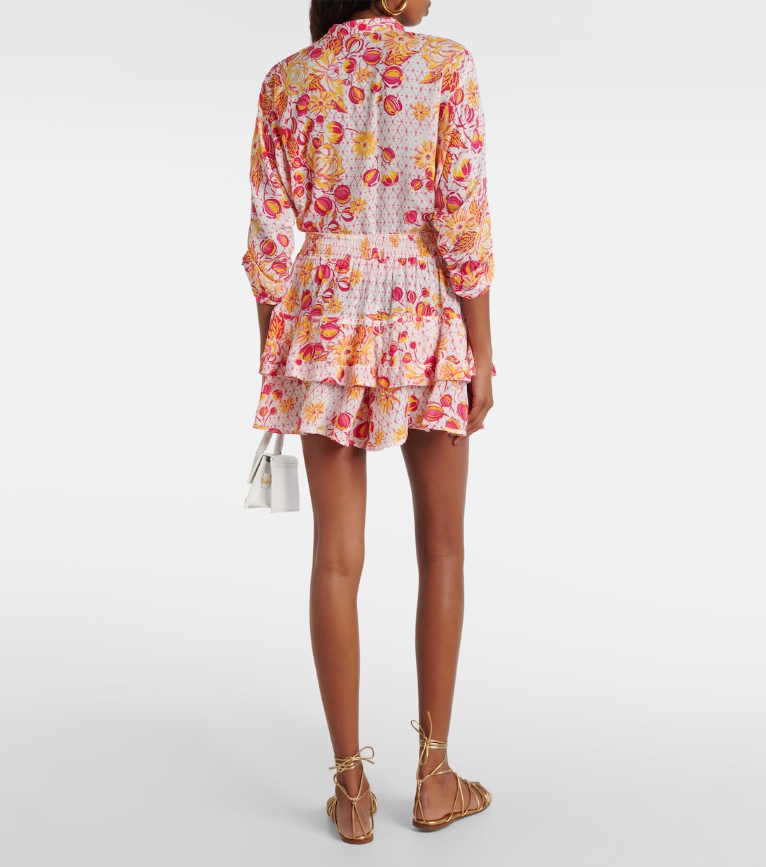 Minifalda floral fruncida | Poupette St Barth