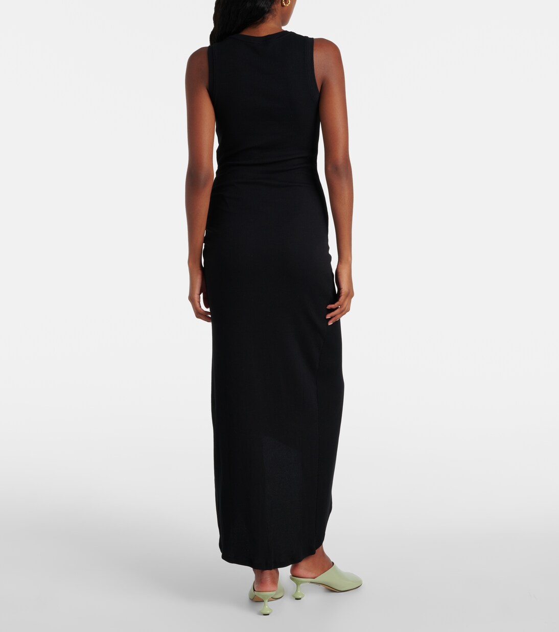 Pebble gathered cotton-blend midi dress | Loewe