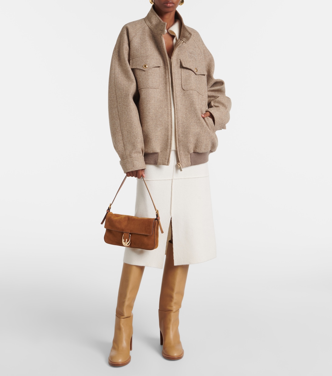 Borsa a spalla Harlow in suede | Staud