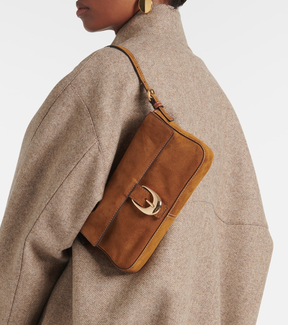 Borsa a spalla Harlow in suede | Staud