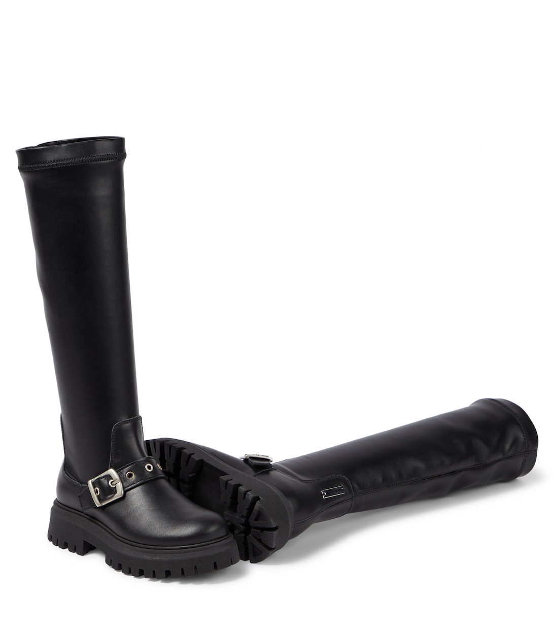 Leather knee-high boots | Monnalisa