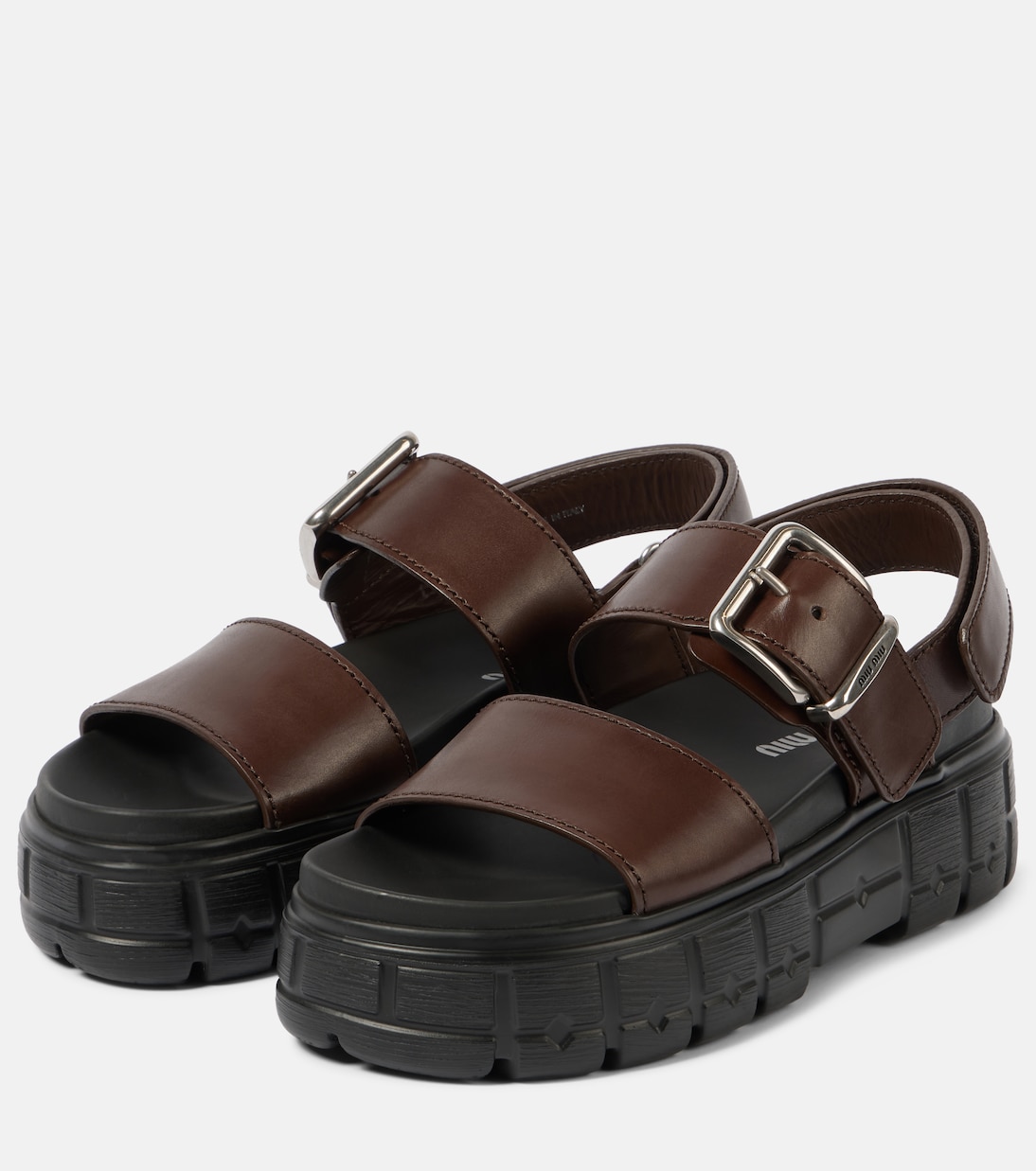 Sandali 50 in pelle con platform | Miu Miu