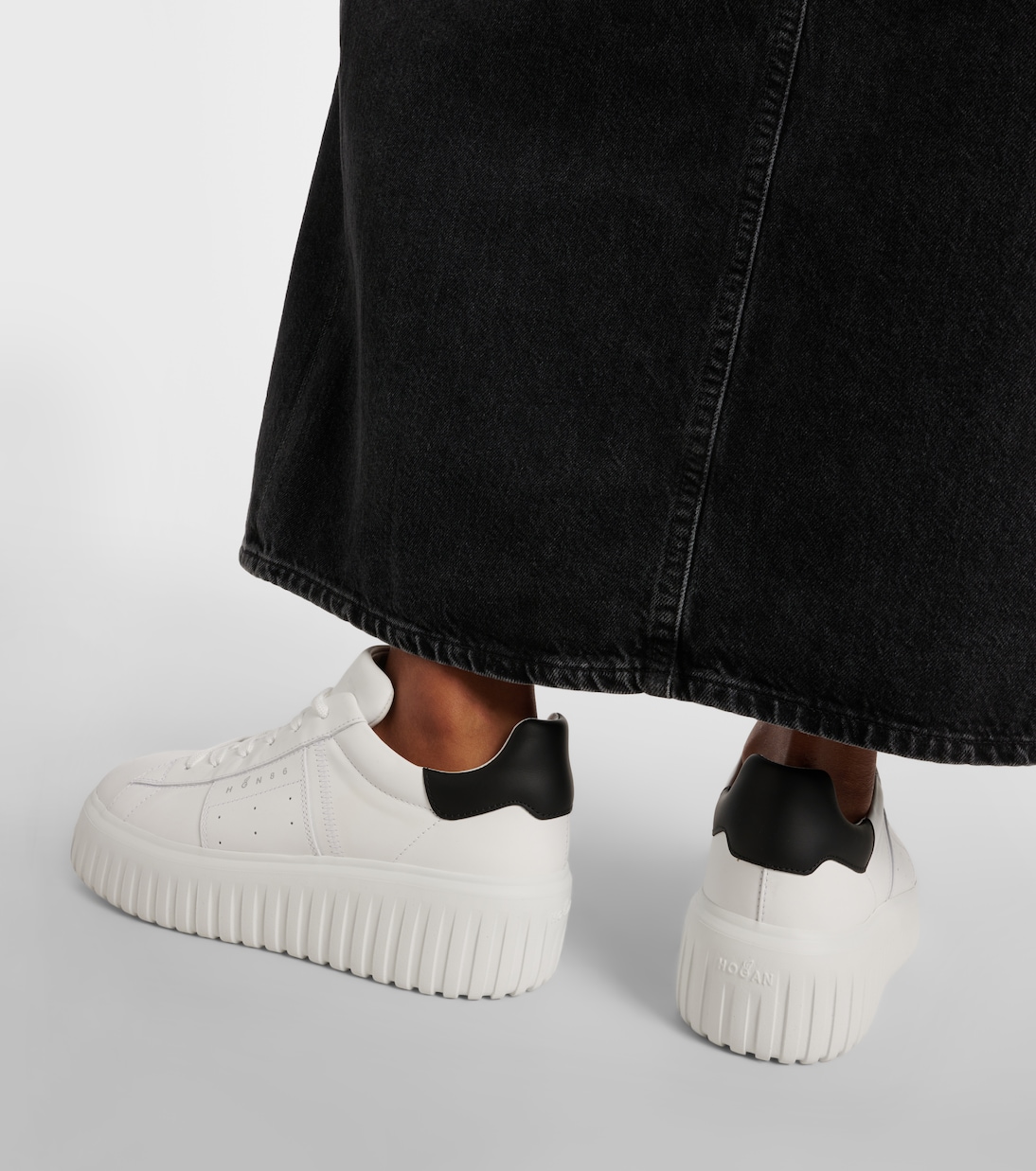 H-Stripes leather platform sneakers | Hogan