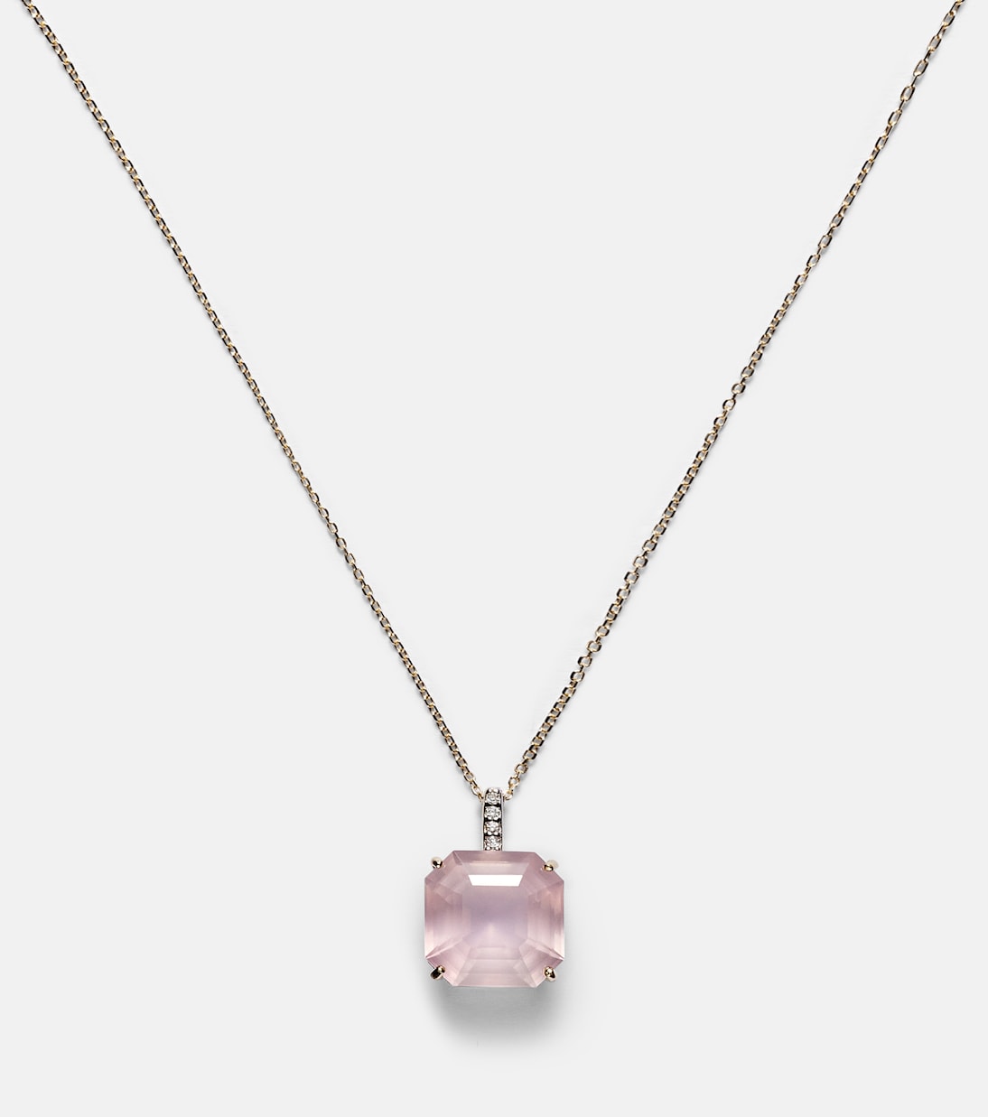 14kt gold necklace with topaz and diamonds | Mateo