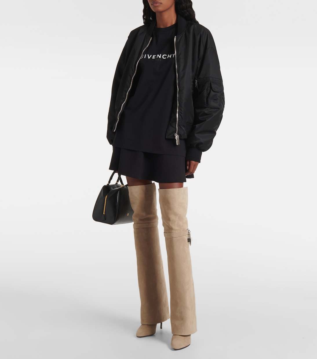 Cuissardes Shark Lock 95 en daim | Givenchy
