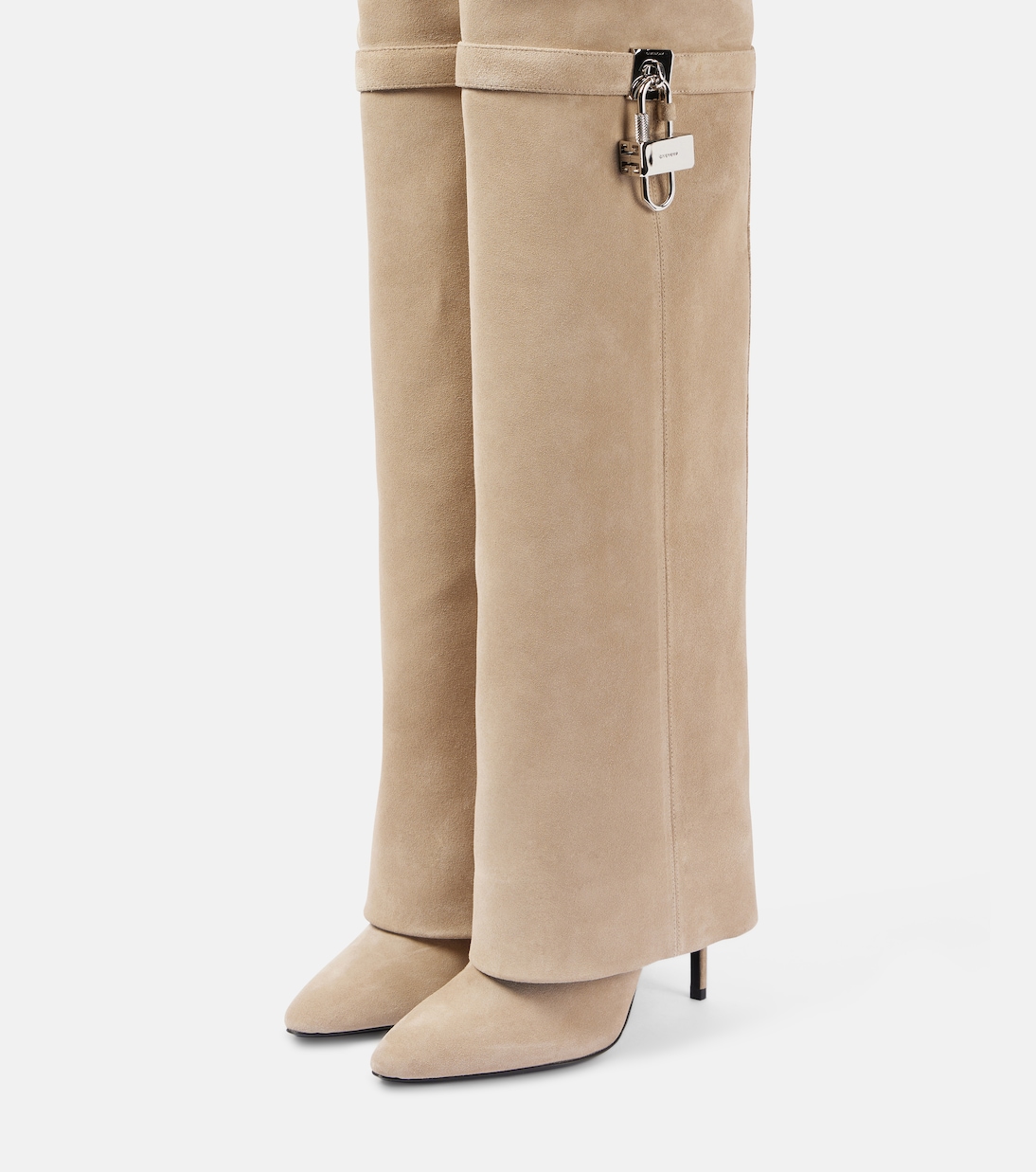 Cuissardes Shark Lock 95 en daim | Givenchy