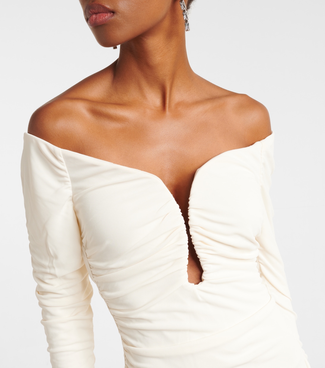 Robe midi à encolure bardot | Carolina Herrera