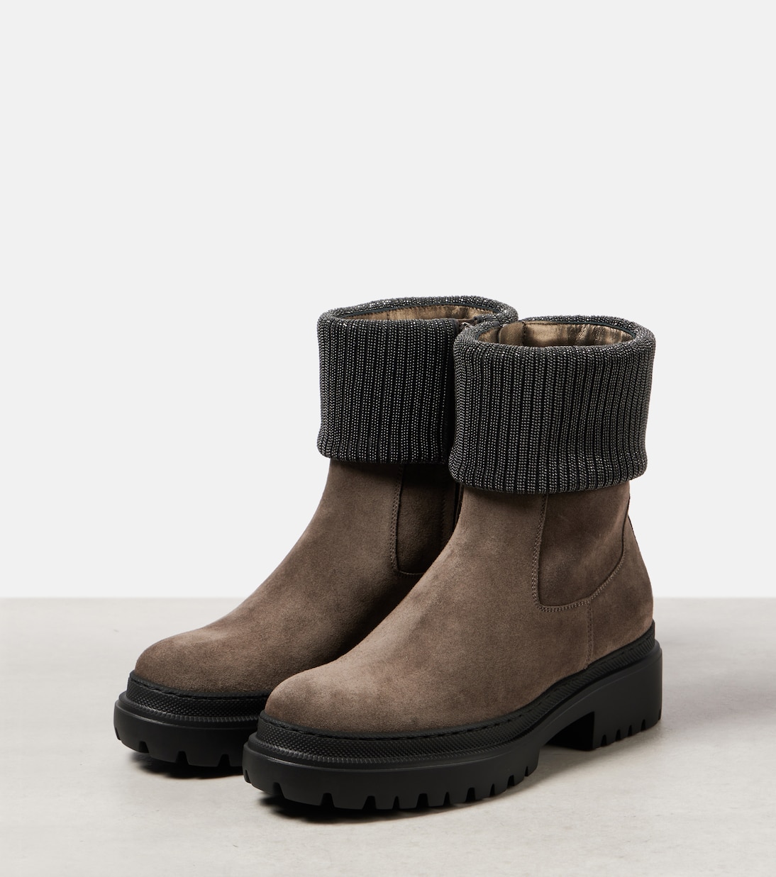 Bottines Chelsea Monili en daim | Brunello Cucinelli