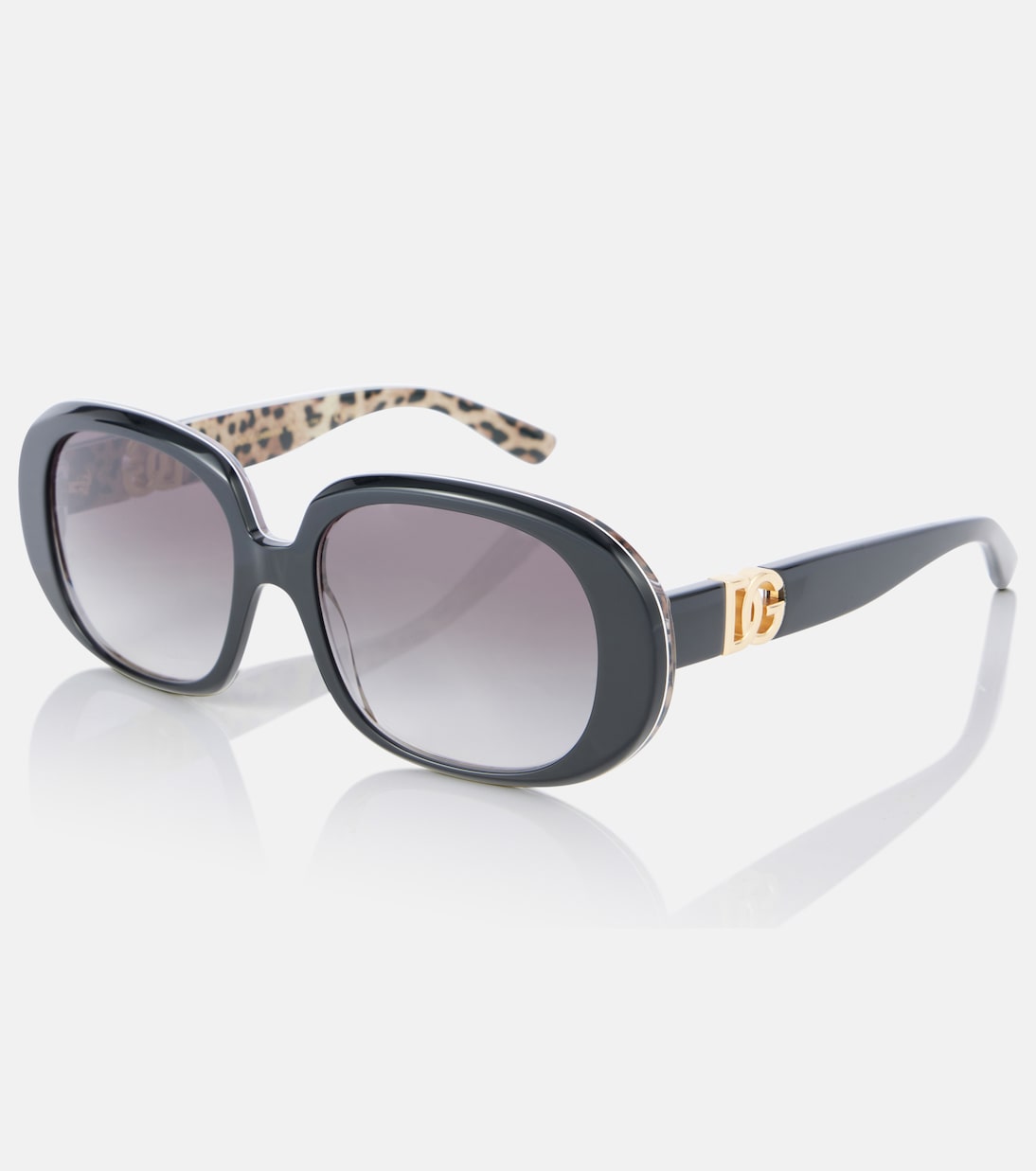 Occhiali da sole tondi D&G con stampa leopardo, stile Allure per giovani trendsetter
