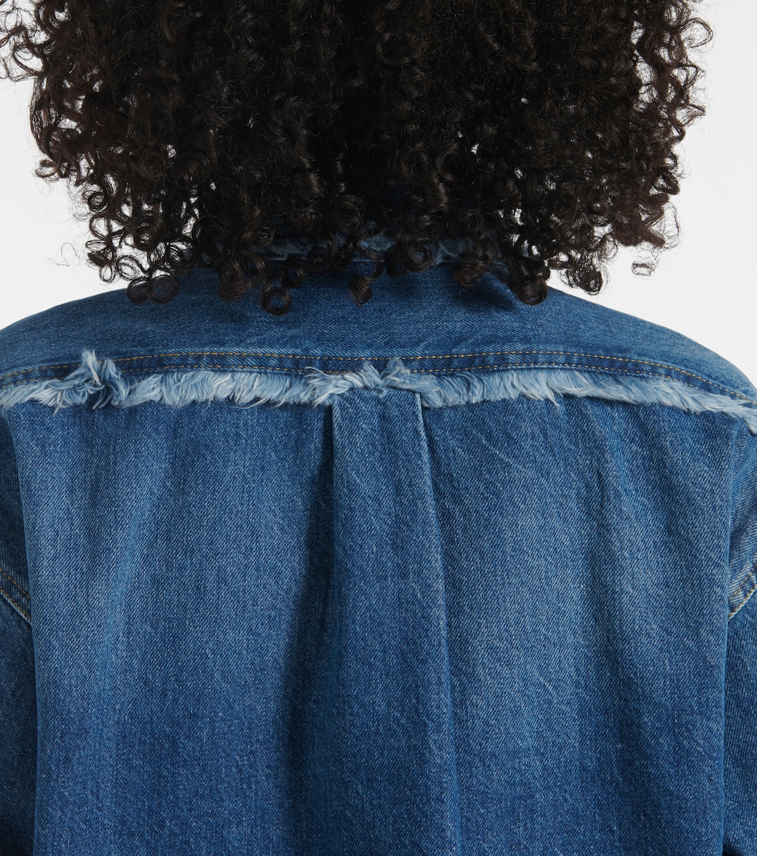 Fringed cropped denim overshirt | Alanui