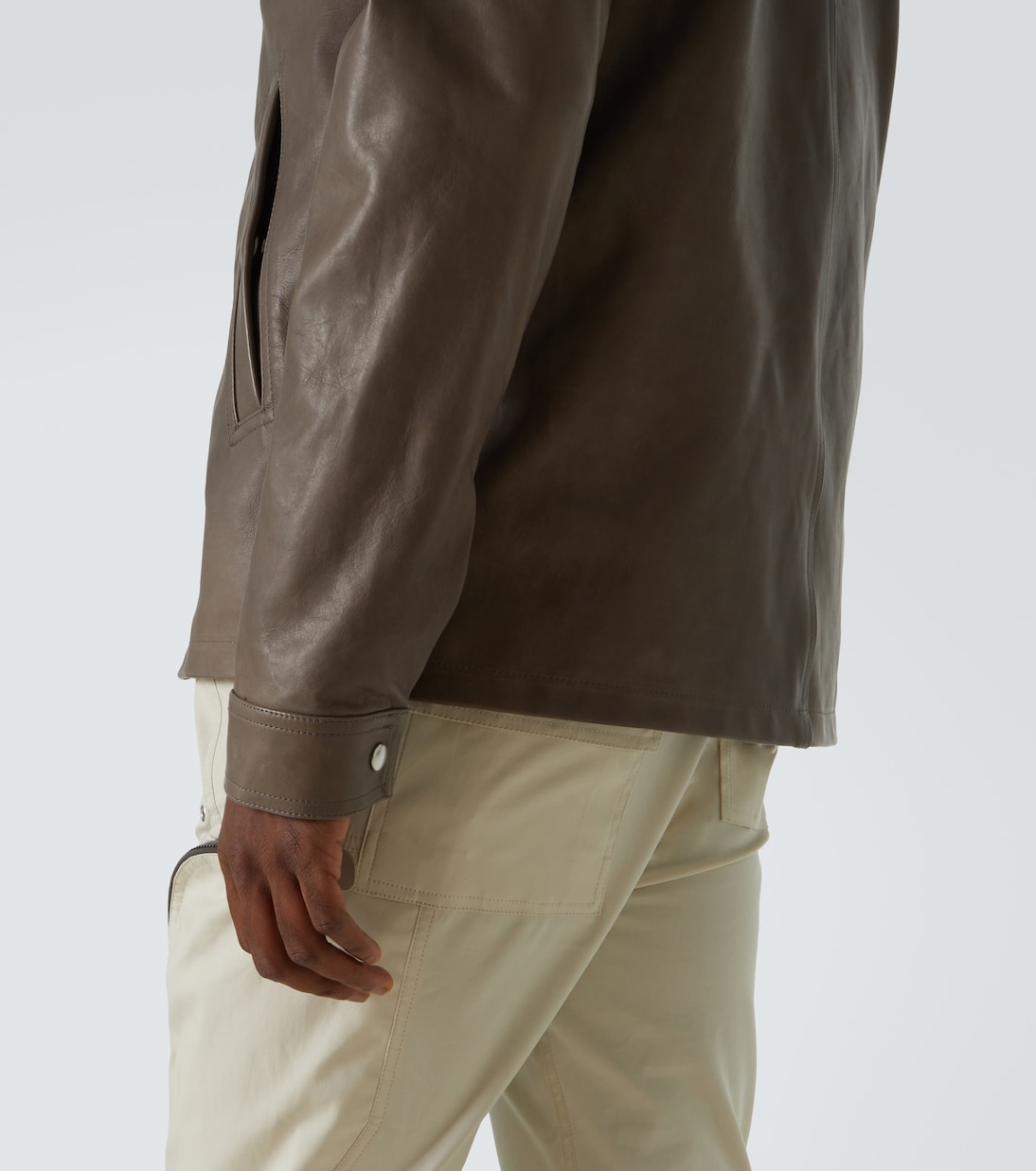 Brad leather jacket in grey - Rick Owens | Mytheresa