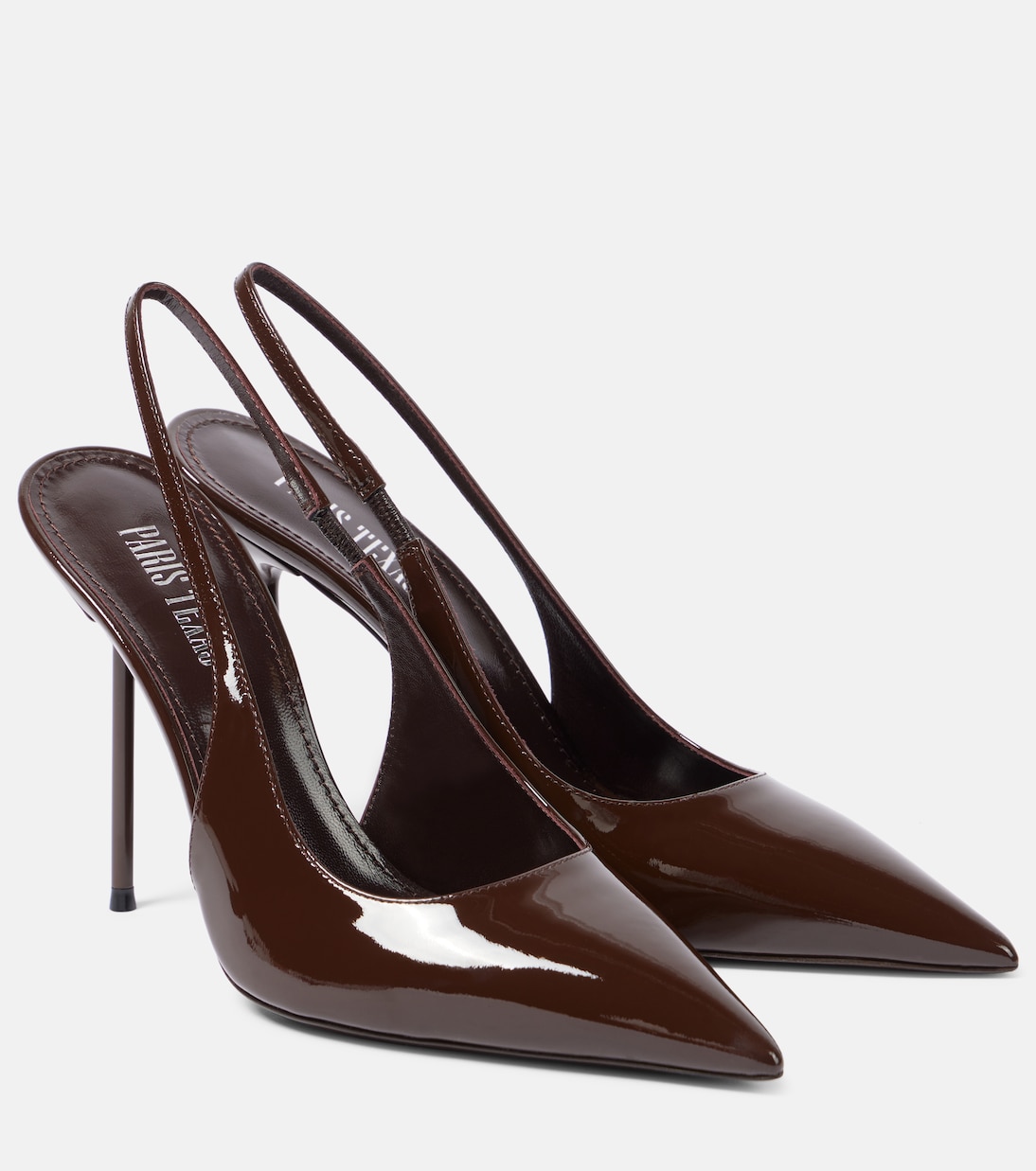 Scarpe con tacco Lidia 105 in vernice nera, stile slingback, design moderno per giovani