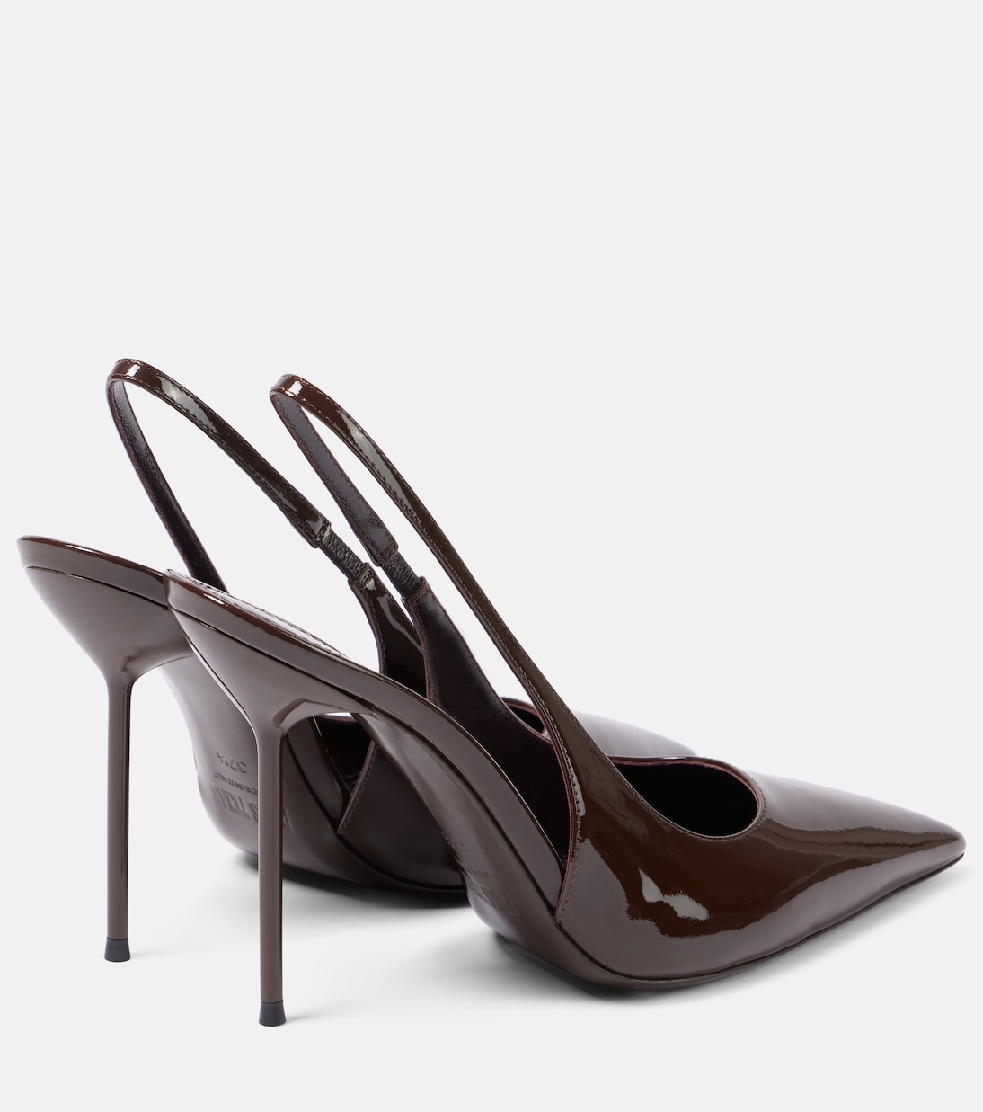 Scarpe con tacco Lidia 105 in vernice nera, stile slingback, design moderno per giovani