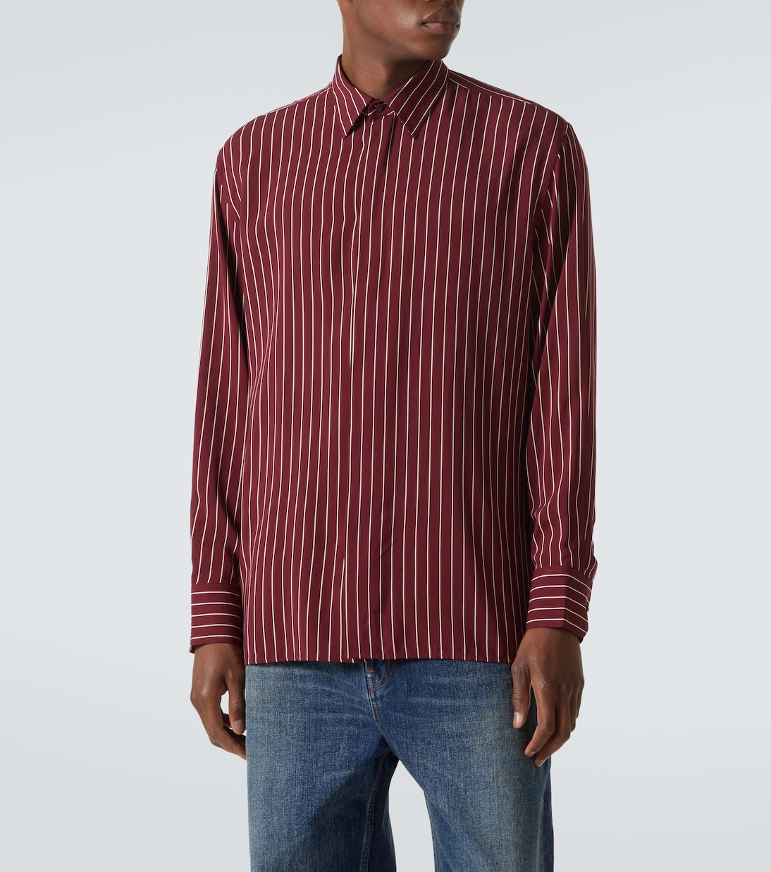 Camicia a righe con fiocco | Saint Laurent