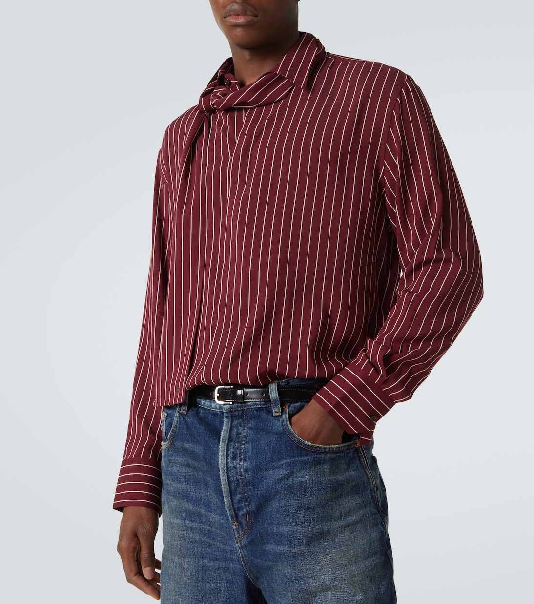 Camicia a righe con fiocco | Saint Laurent