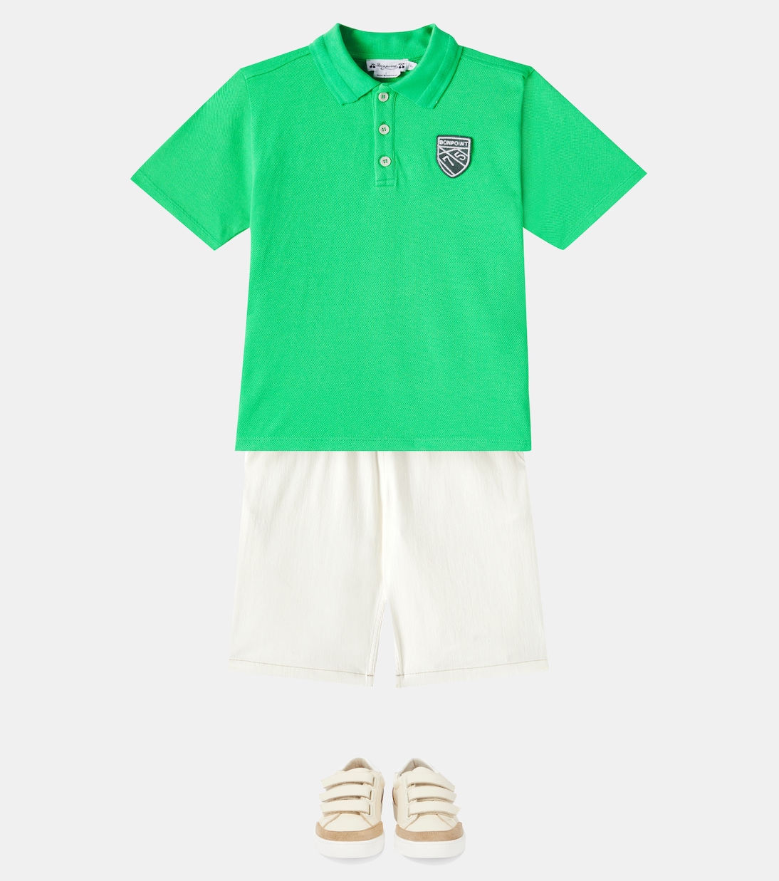 Polo Elian en coton à logo | Bonpoint