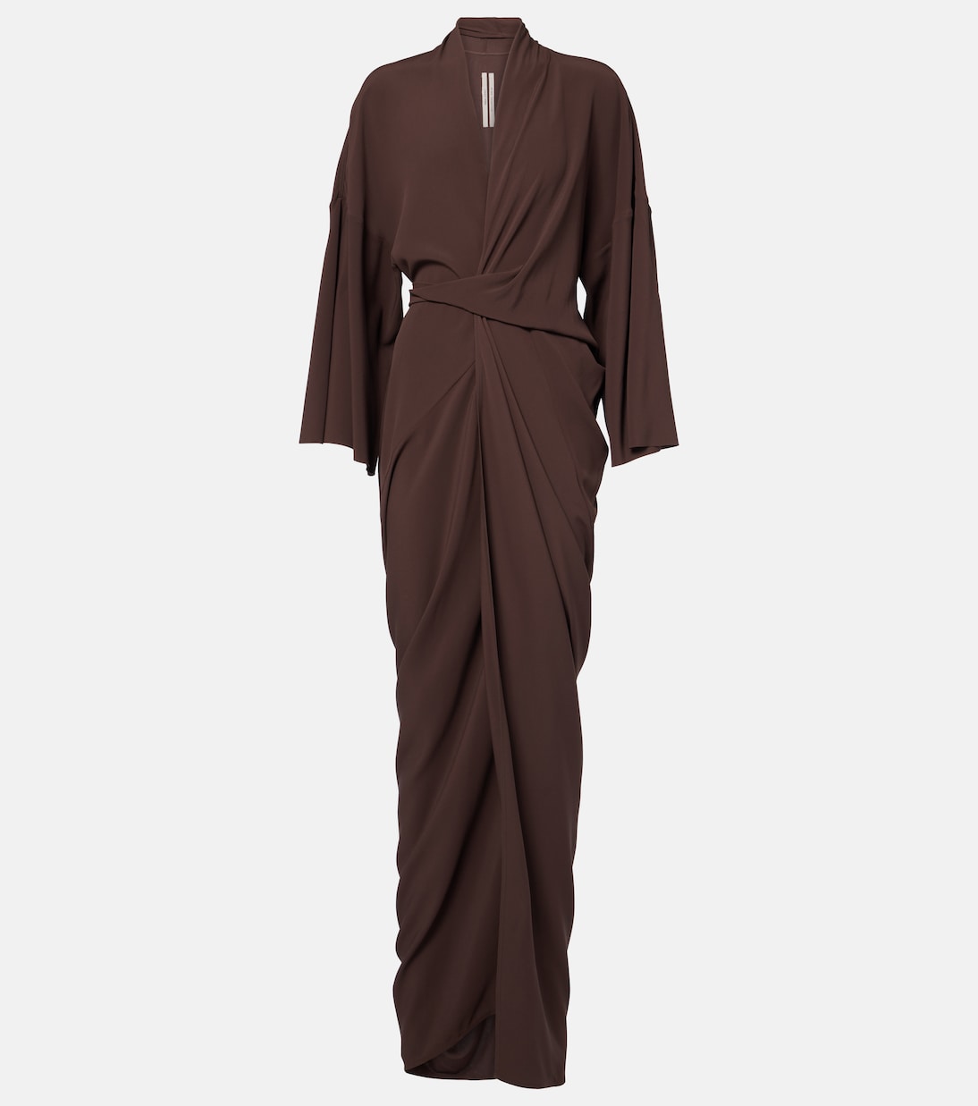 Abito lungo a portafoglio in raso | Rick Owens