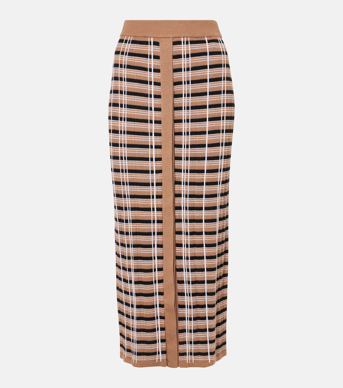 Checked wool and silk maxi skirt | Joseph