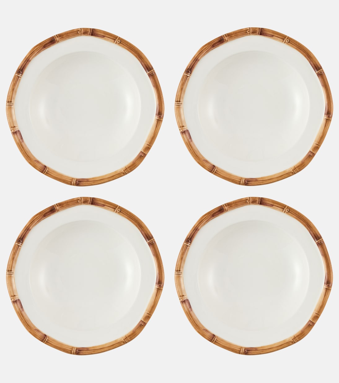 Bamboo set of 4 ceramic soup plates | Les-Ottomans