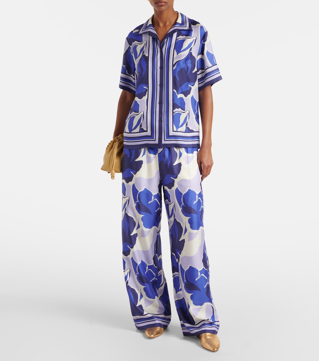 Camicia Paros in seta con stampa | Rebecca Vallance